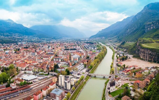 Vista aérea de Trento.