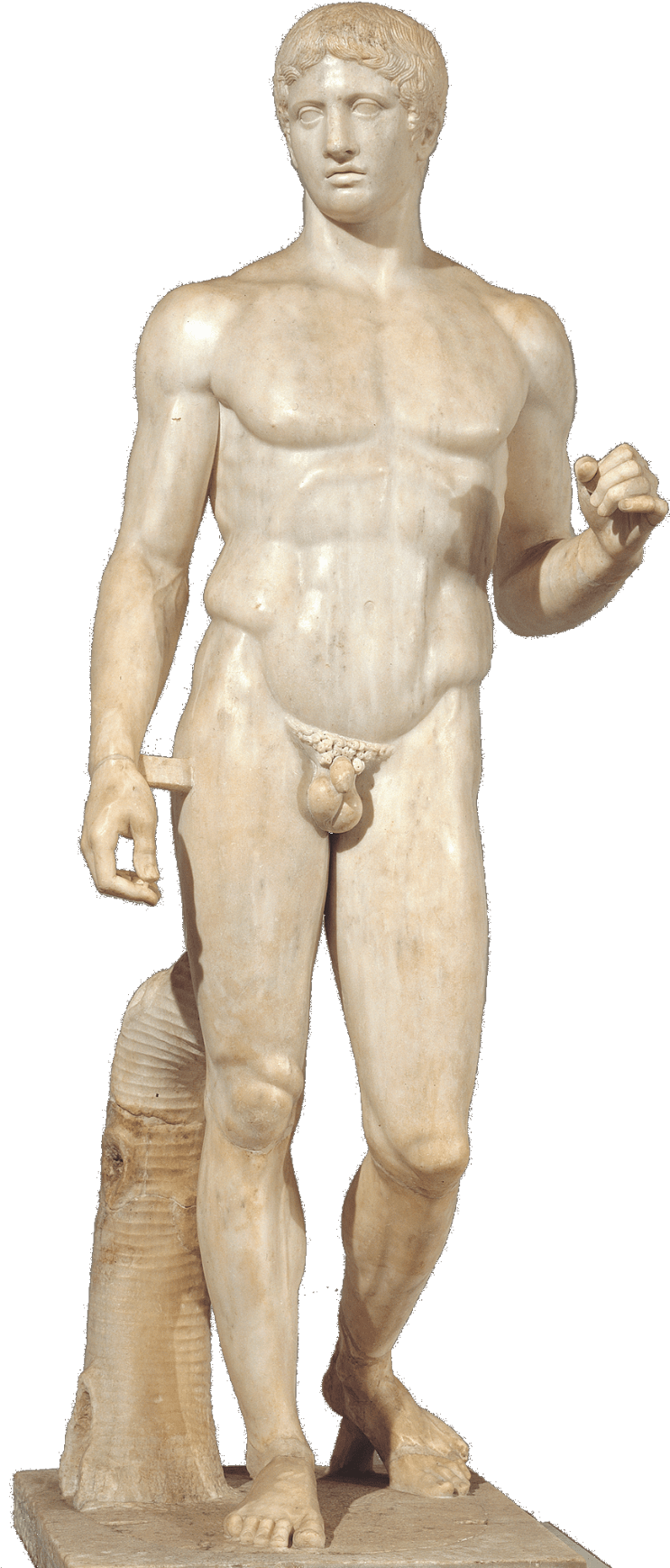 O Doríforo de Polícleto, cuja melhor réplica no mundo é justamente aquela conservada no Museu de Nápoles.