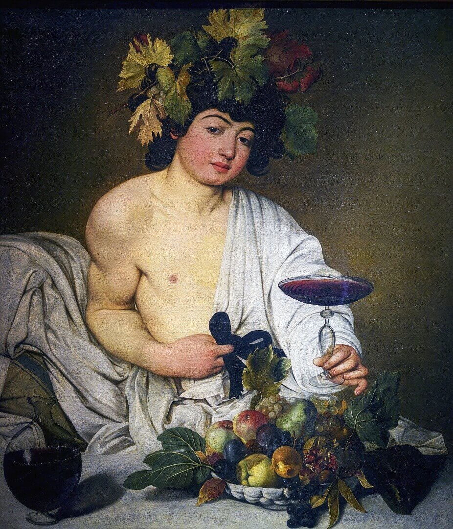 Bacco - Caravaggio - Galleria degli Uffizi.