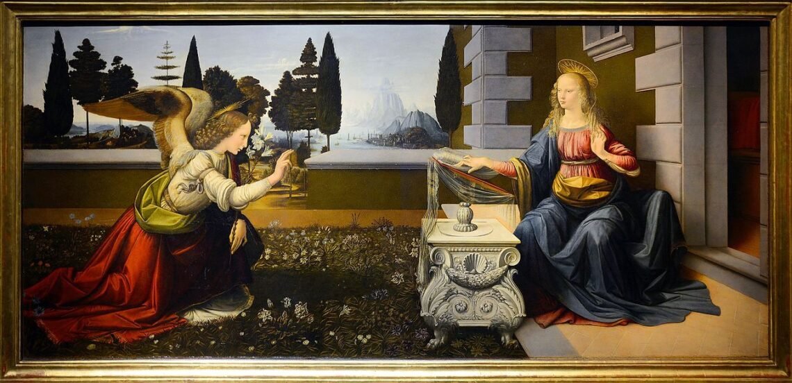 Leonardo da Vinci – A anunciação - Galleria degli Uffizi.