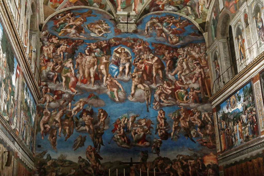 O Juízo Final por Michelangelo Buonarroti - Museus Vaticanos. 